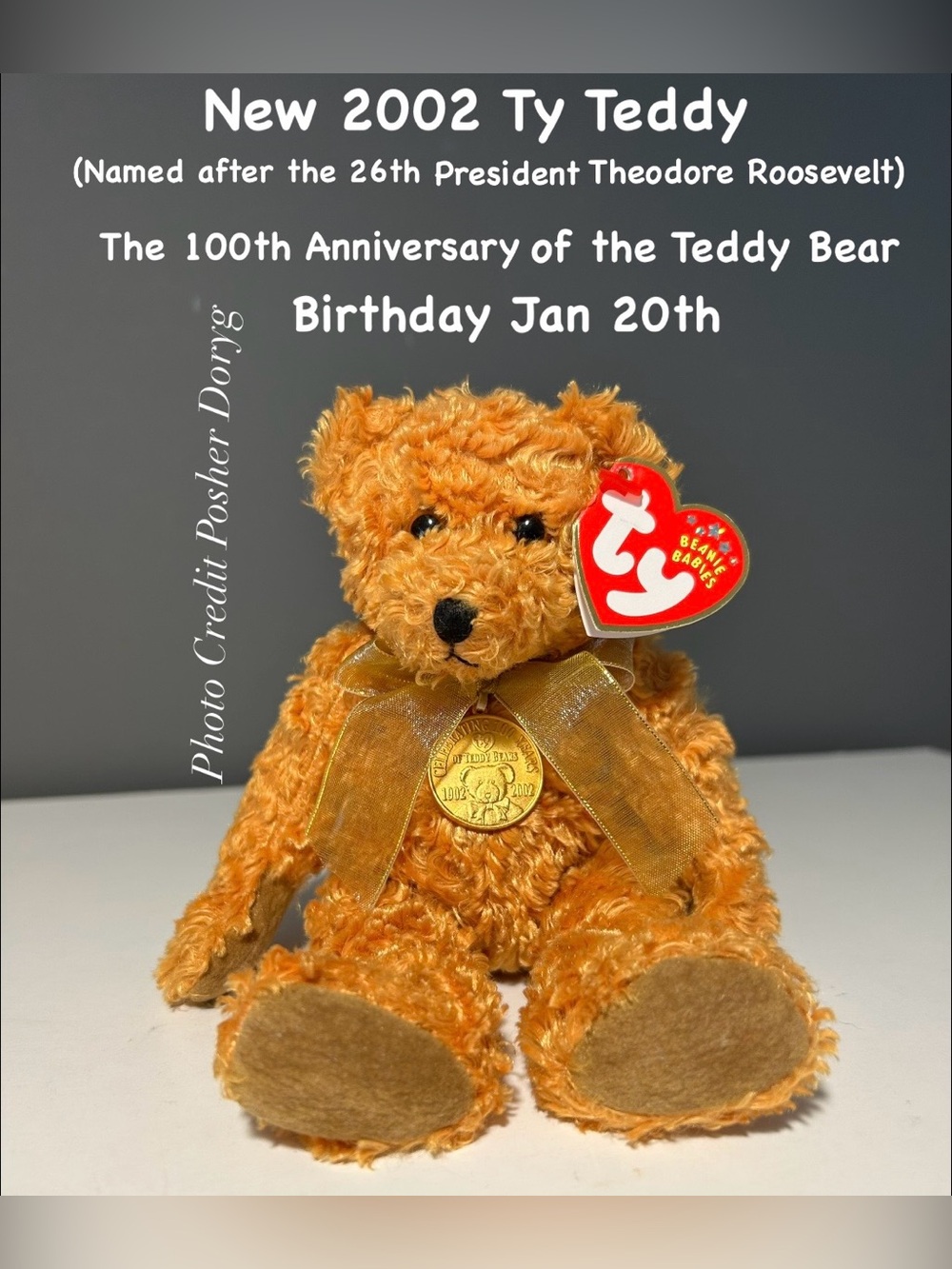 New Vintage 2002 Ty “Teddy” the 100th Anniversary Beanie Baby